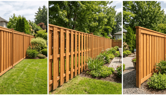 Board On Board Wood Fence A Shadowbox Style Fence And A Capped Wood Fence