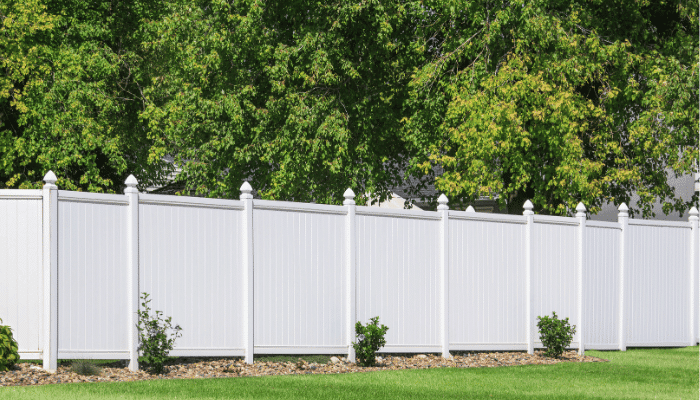 Vinyl Privacy Fence In A Tidy Georgia Backyard On A Sunny Day